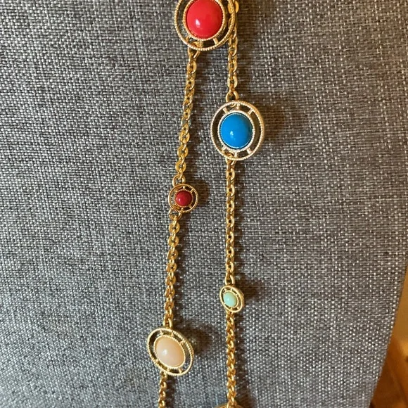 Vintage 90s Signed Talbots LONG COLORFUL NECKLACE - Picture 5 of 5